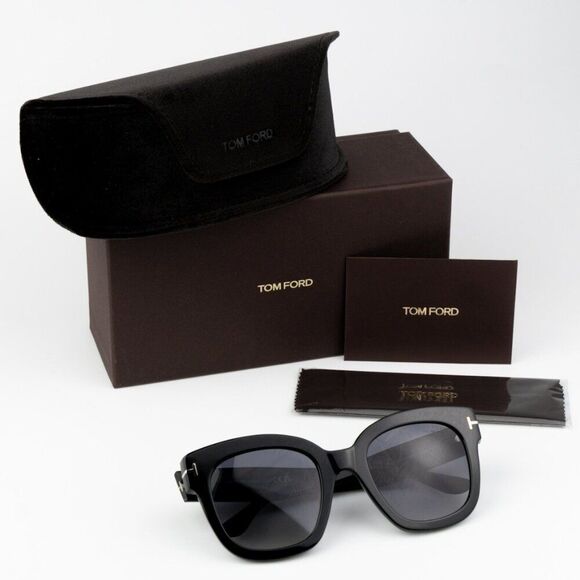 NEW Tom Ford FT0613/S 01D BEATRIX-02 Black Grey Polarized Gradient Square Women - Picture 11 of 11